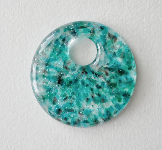 Round Pendant: Aquas with a Hint of Purple (PENDANT ONLY)