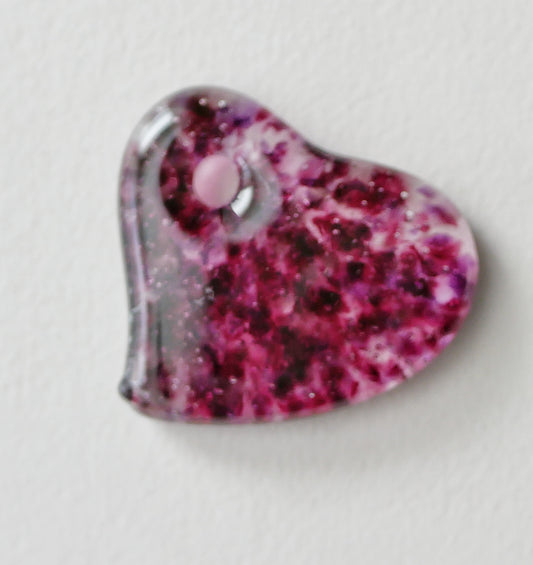 Medium Heart Pendant: Speckled Purples and Pinks (PENDANT ONLY)