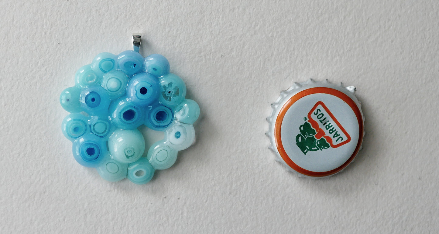 Aqua Blue Cluster Pendant (Sterling Silver) (PENDANT ONLY)