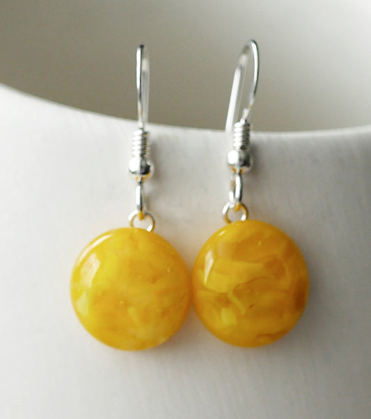 Yellow Dangly Earrings #1