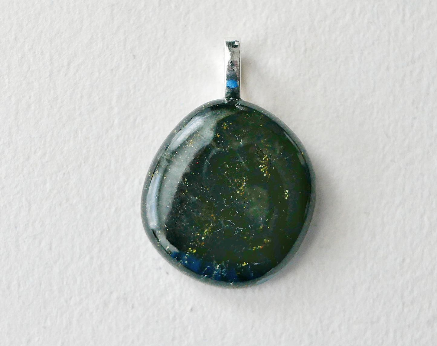 Golden Black Aventurine Dragonskin Pendant #3 (Base Metal) (PENDANT ONLY)