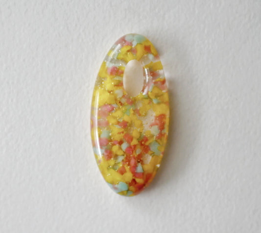 Oval Pendant: Pansexual (Pan) Pride Confetti (PENDANT ONLY)