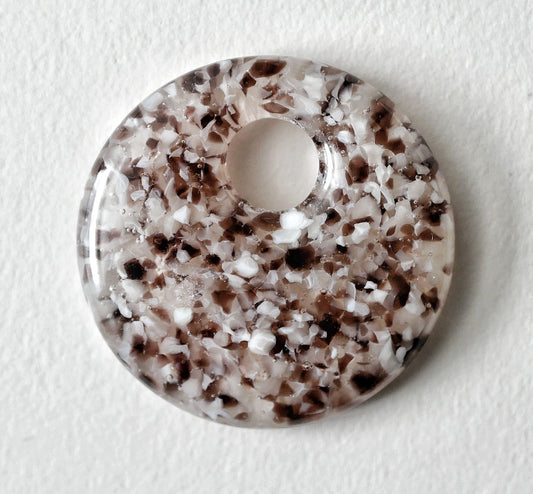 Round Pendant: Purple and Cream Confetti (PENDANT ONLY)
