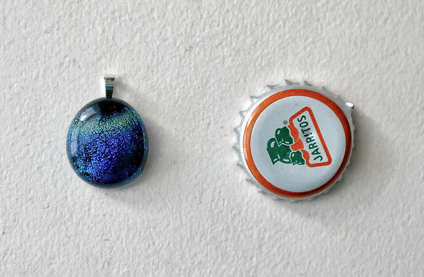 Blue Dichroic Pendant #7 (Sterling Silver) (PENDANT ONLY)