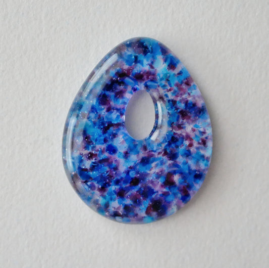 Teardrop Pendant: Mottled Pink and Blue (PENDANT ONLY)