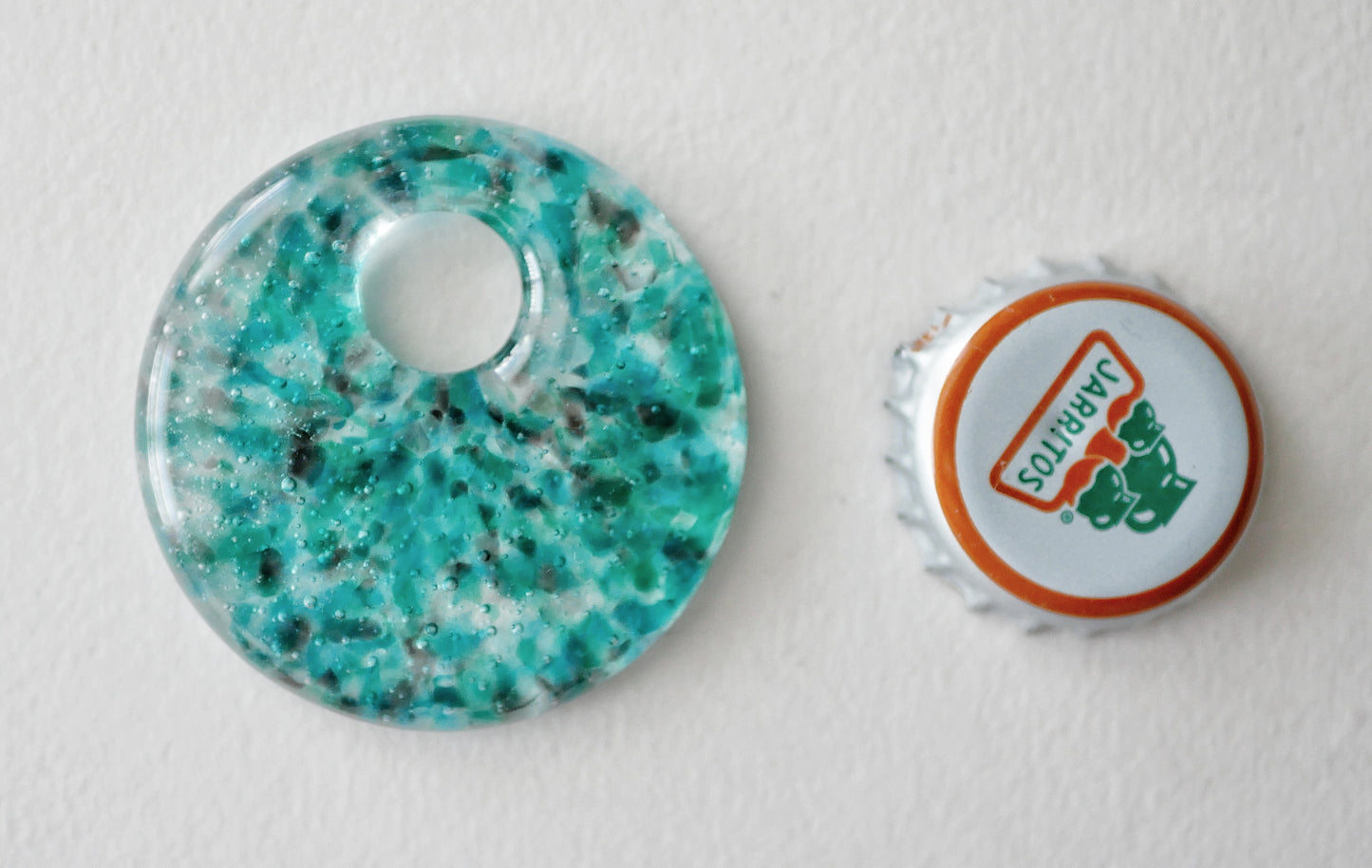 Round Pendant: Aquas with a Hint of Purple (PENDANT ONLY)