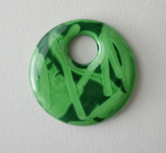 Round Pendant: Green Overlapping Stripes (PENDANT ONLY)