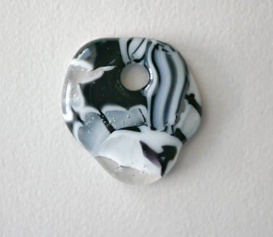 Black and White Blob Pendant with Hole #2 (PENDANT ONLY)