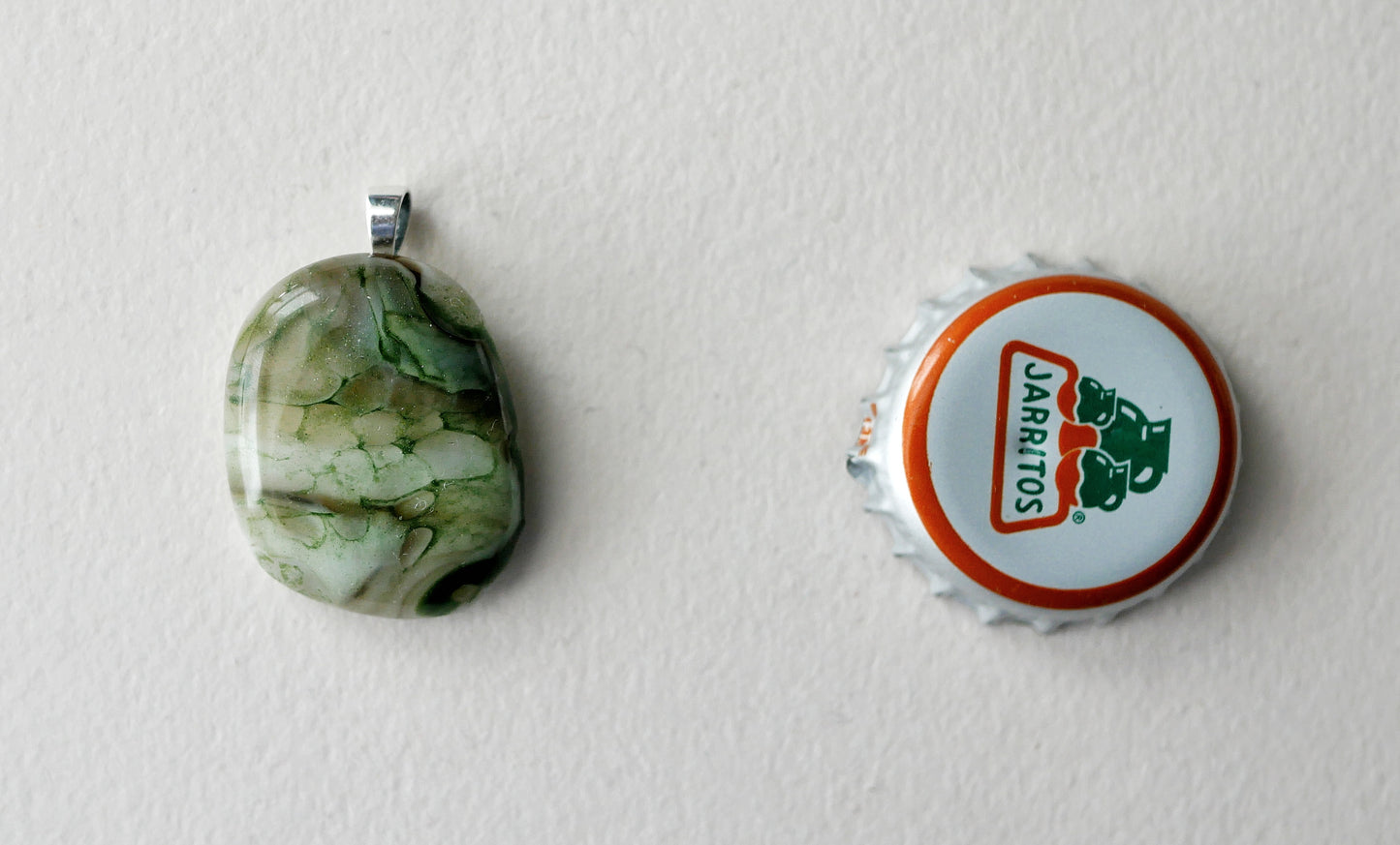 Green Aventurine and Brown Dragonskin Pendant #2 (Sterling Silver) (PENDANT ONLY)