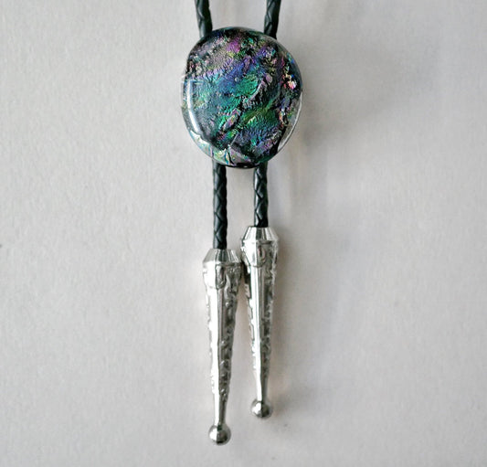 Dichroic Cool Color Bolo Tie #5