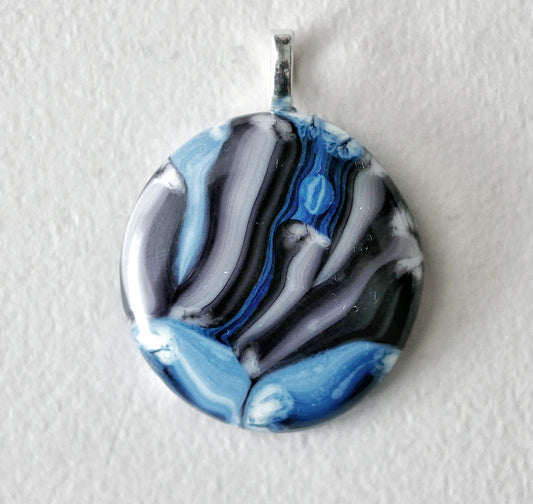 Blue and Purple Brushstroke Pendant (Base Metal) (PENDANT ONLY)