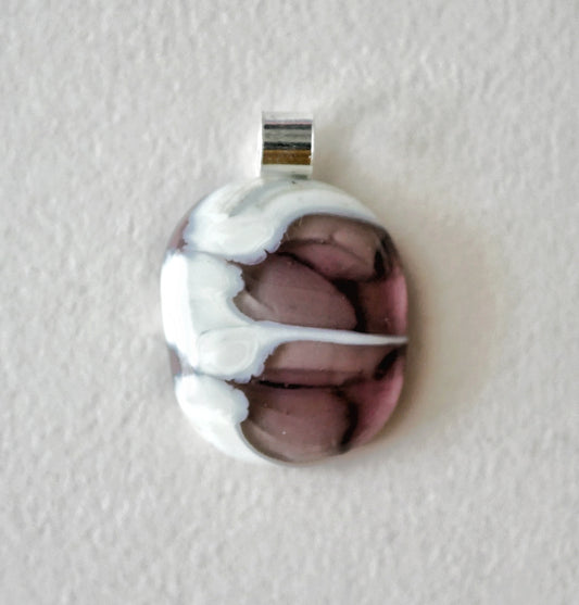 Purple and White Pendant #1 (Sterling Silver) (PENDANT ONLY)