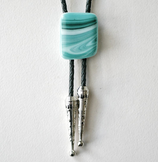 Swirling Teal Bolo Tie #5