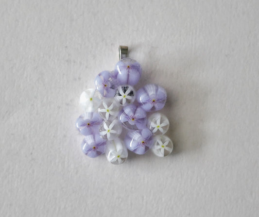 Lavender and White Cluster Pendant (Sterling Silver) (PENDANT ONLY)