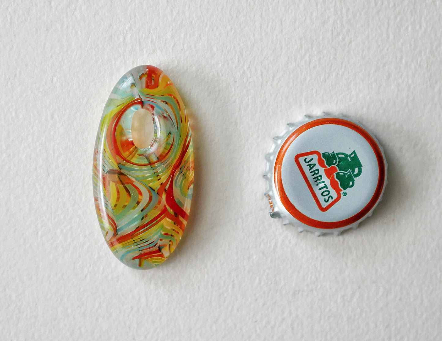 Oval Pendant: Rainbow Swirl (PENDANT ONLY)