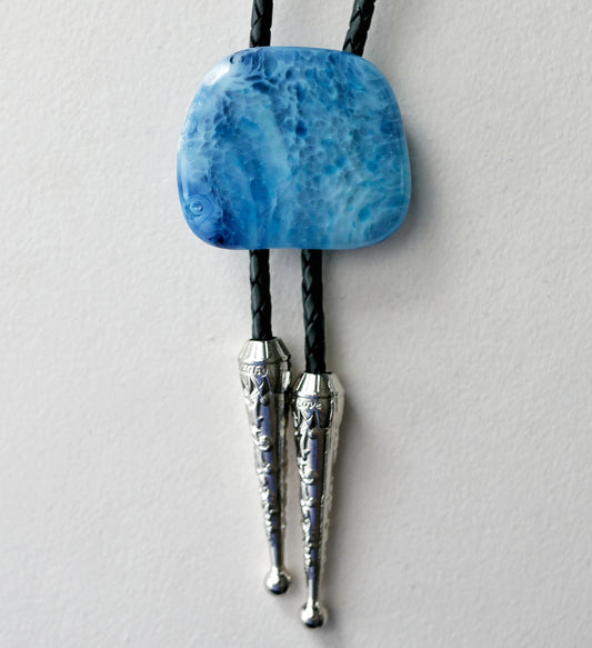 Mottled Blue Bolo Tie #1