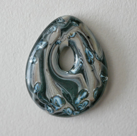 Teardrop Pendant: Brown Spectral Squiggles #2 (PENDANT ONLY)