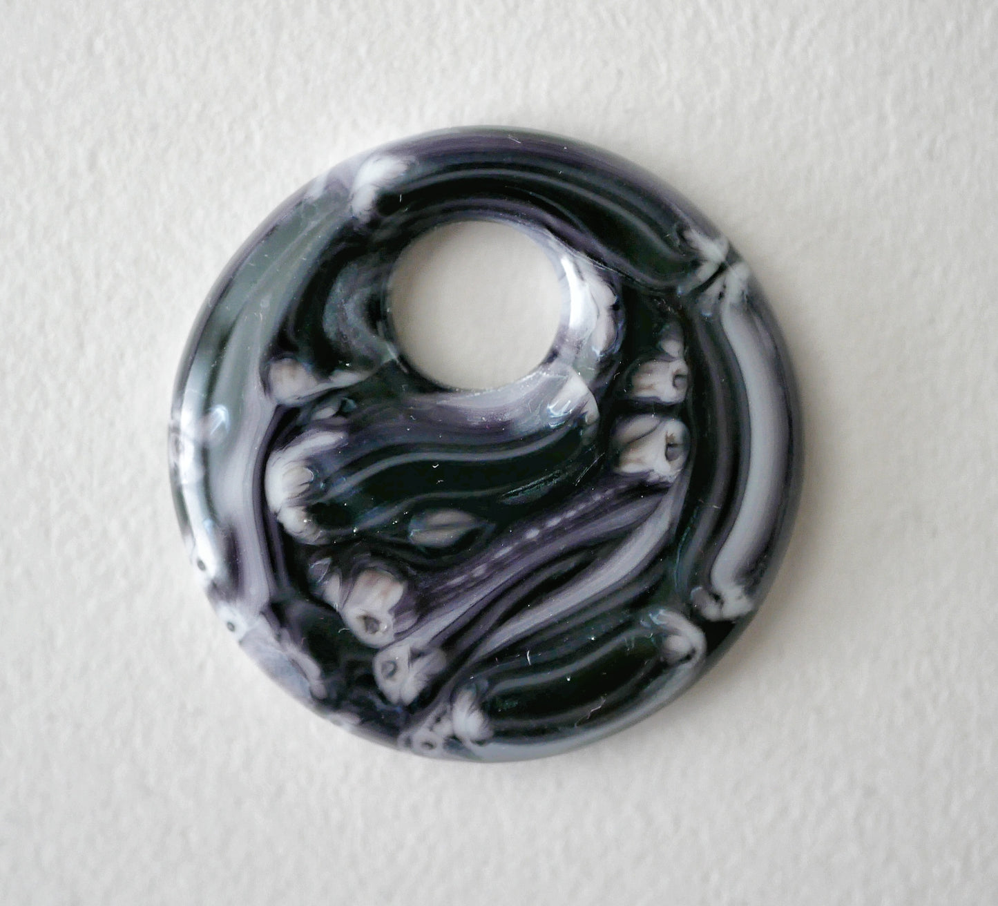 Round Pendant: Purple Spectral Squiggles #3 (PENDANT ONLY)