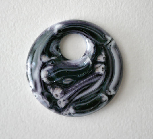 Round Pendant: Purple Spectral Squiggles #3 (PENDANT ONLY)