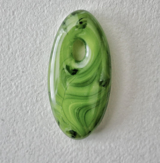 Oval Pendant: Algae Green Swirl (PENDANT ONLY)