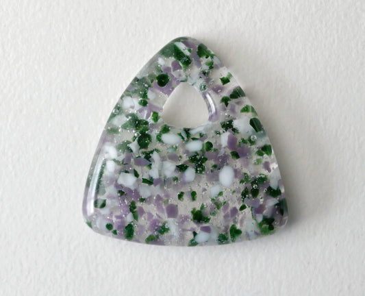 Triangle Pendant: Genderqueer Pride Confetti (PENDANT ONLY)