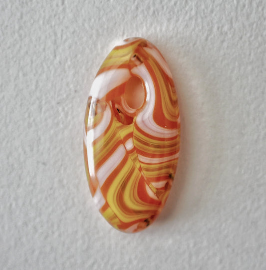 Oval Pendant: Orange and Yellow Swirl (PENDANT ONLY)