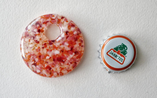 Round Pendant: Lesbian Pride Confetti (PENDANT ONLY)