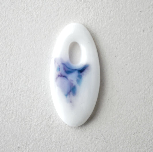 Oval Pendant: White with A Touch of Purple (PENDANT ONLY)