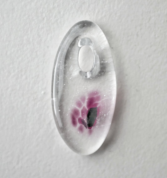Oval Pendant: Clear with A Touch of Pink and Purple (PENDANT ONLY)