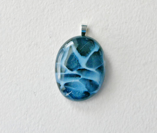Blue Aventurine and Opaline Dragonskin Pendant #2 (Sterling Silver) (PENDANT ONLY)