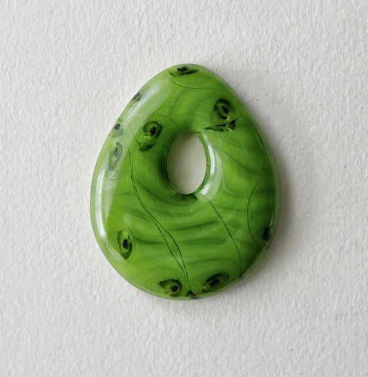 Teardrop Pendant: Green Swirl (PENDANT ONLY)