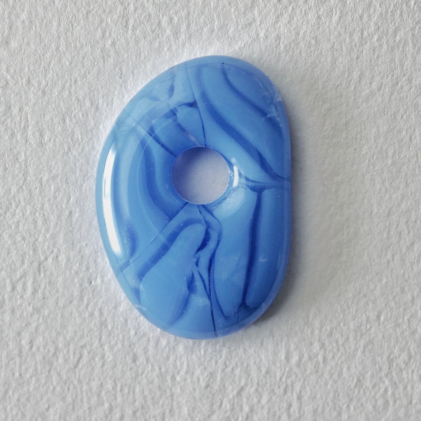 Swirling Blue Blob Pendant with Hole #2 (PENDANT ONLY)