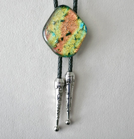 Dichroic Orange and Green Bolo Tie #1