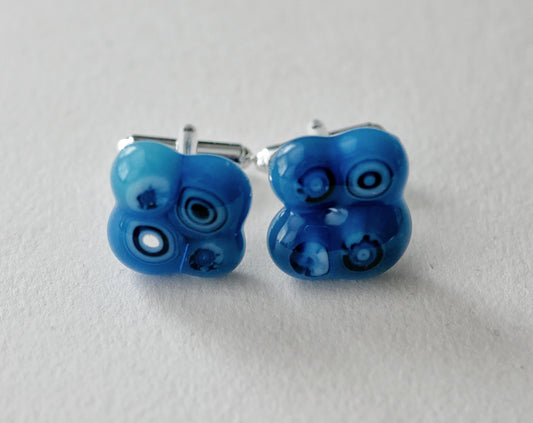 Blue Cluster Sterling Silver Cufflinks