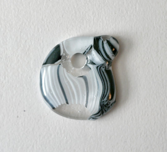 Black and White Blob Pendant with Hole #7 (PENDANT ONLY)