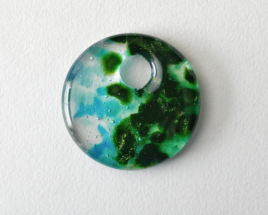 Round Pendant: Green and Blue (PENDANT ONLY)