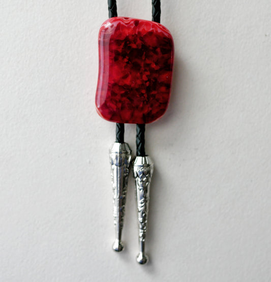 Mottled Red Bolo Tie #2
