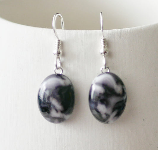 Dangly Purple Brushstroke Earrings #2