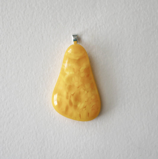 Mottled Yellow Pendant #1 (Sterling Silver) (PENDANT ONLY)
