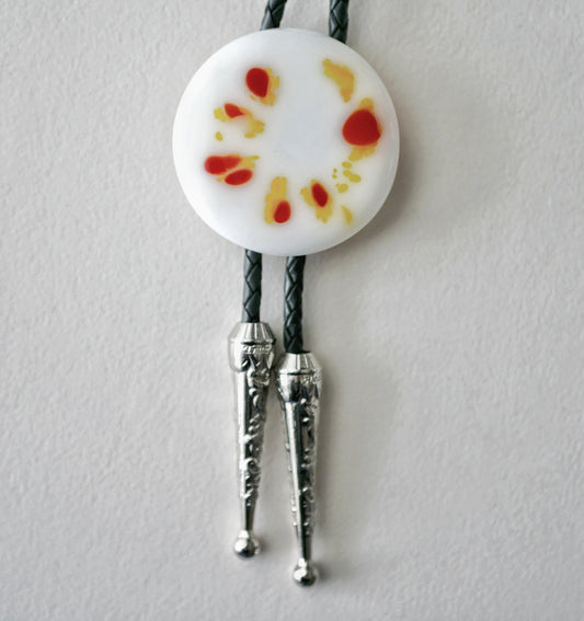 Orange, Yellow and White Bolo Tie