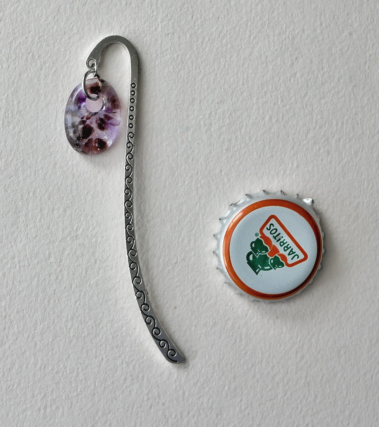 Bookmark with Purple Glass Dangle