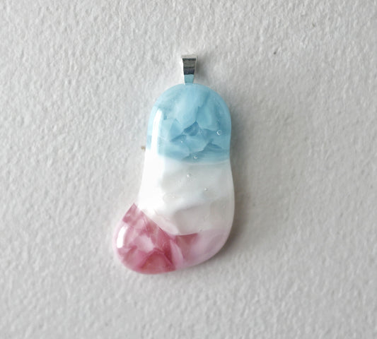 Long Trans Pride Blob Pendant #8 (PENDANT ONLY)