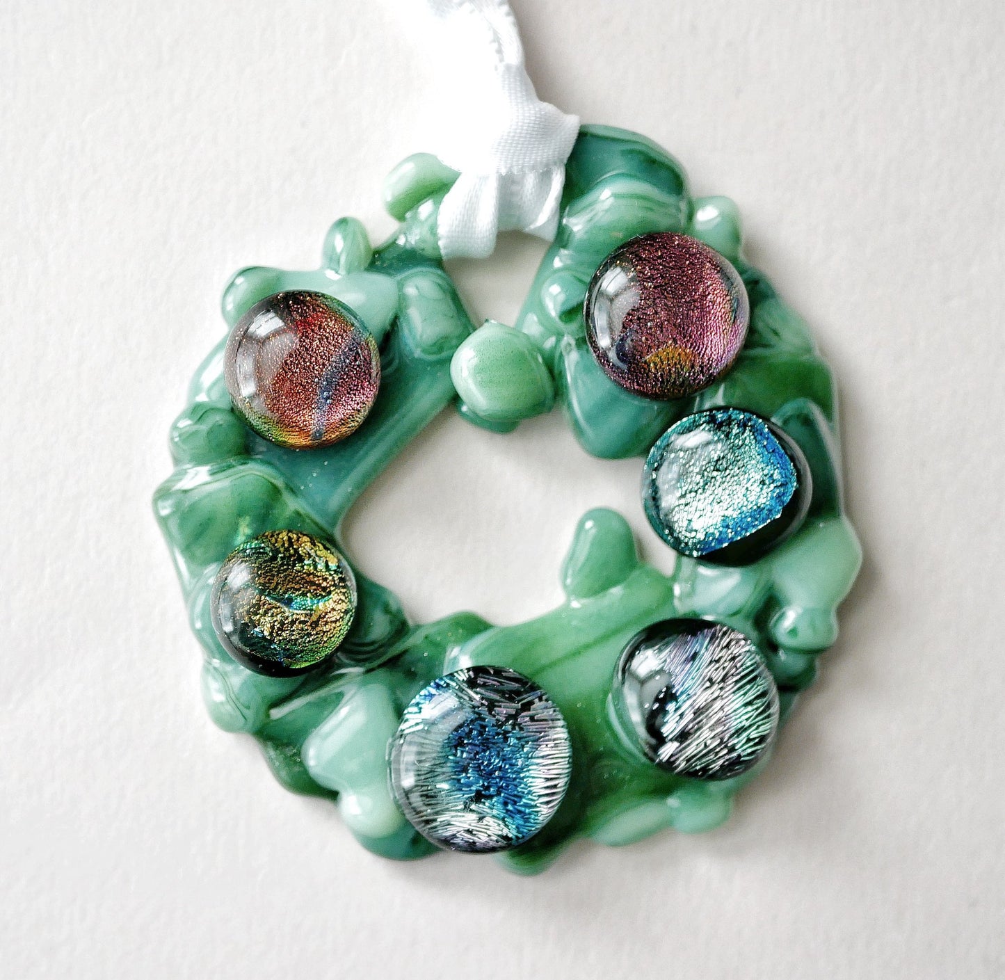 Bumpy Wreath with Dichroic Ornaments (Small)