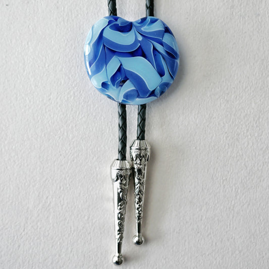 Swirling Blue Bolo Tie