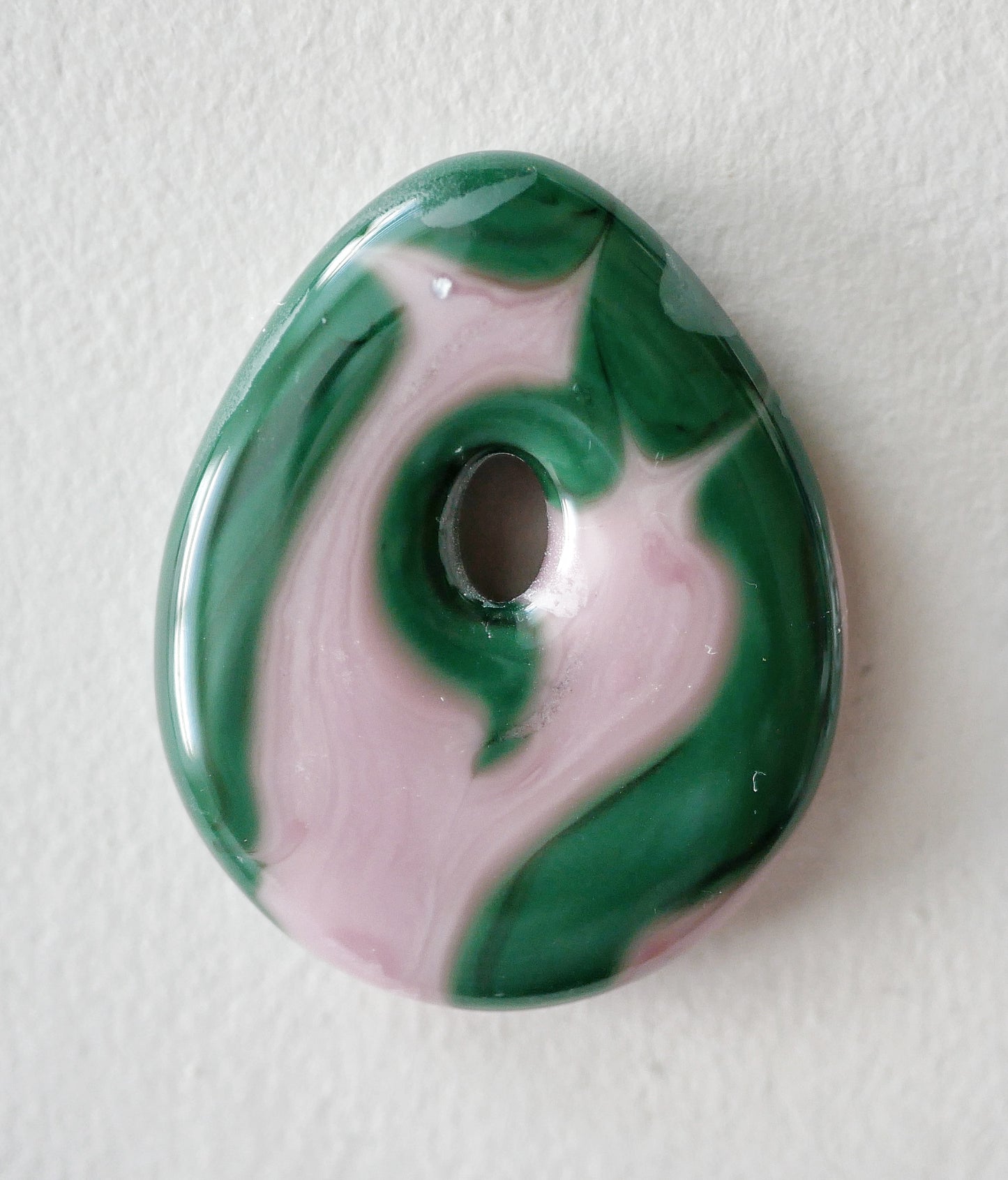 Teardrop Pendant: Pink and Green (PENDANT ONLY)