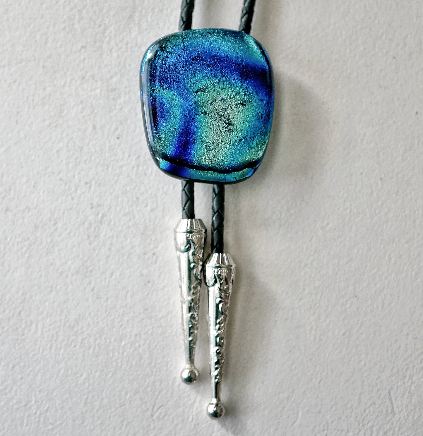 Dichroic Blue Bolo Tie #1