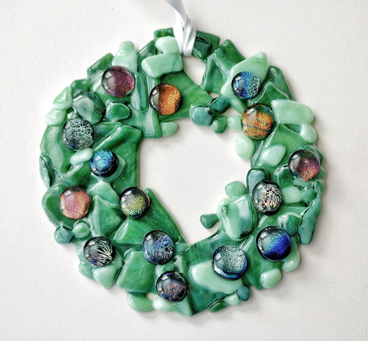 Bumpy Wreath with Dichroic Ornaments (Large)