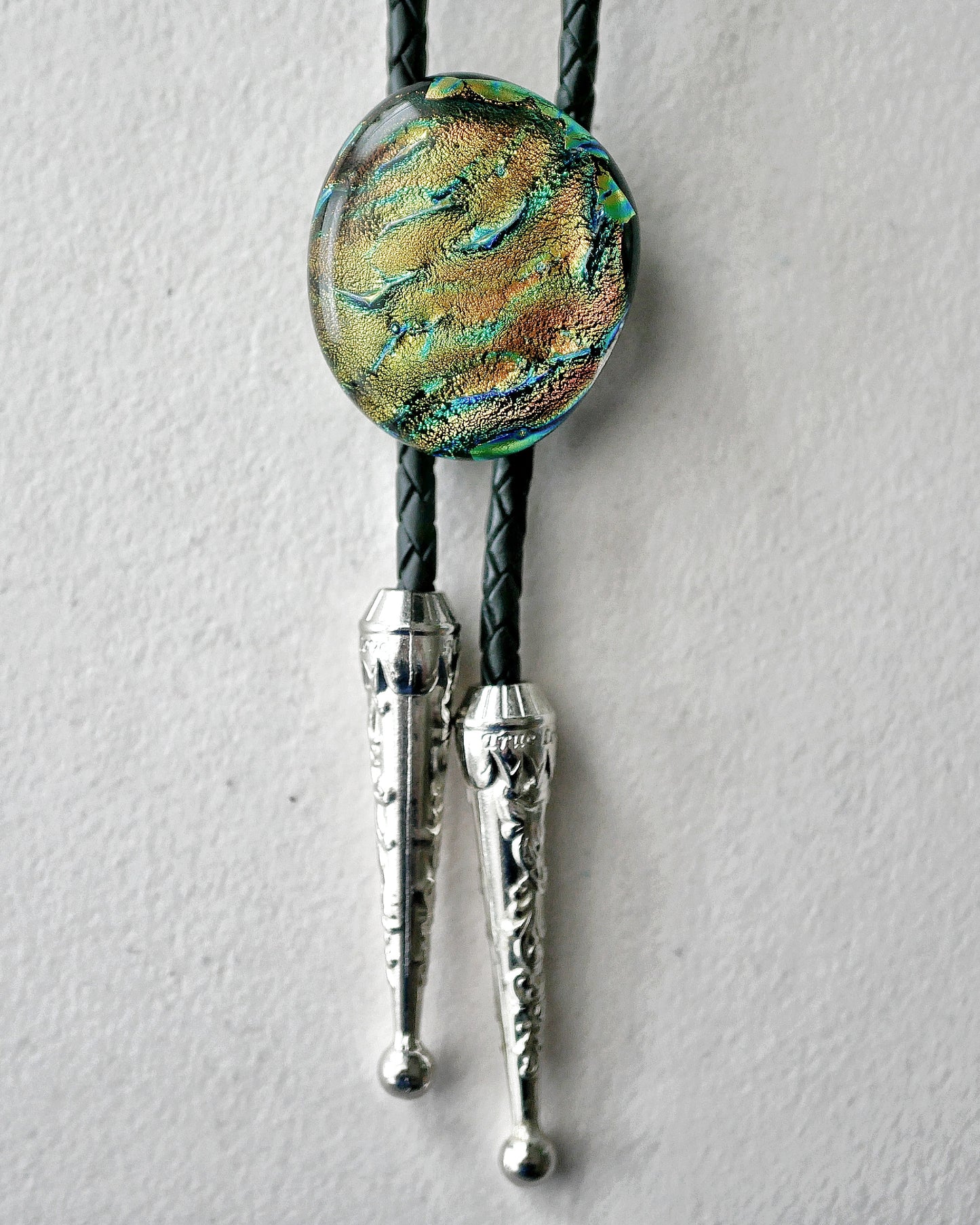 Dichroic Orange and Green Bolo Tie #2