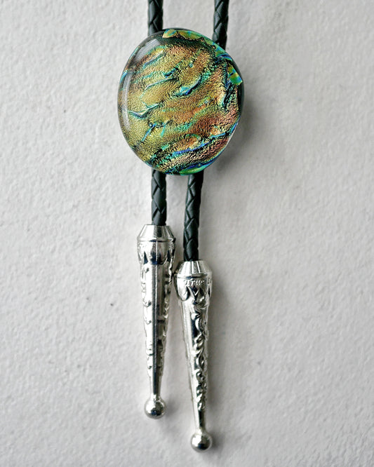 Dichroic Orange and Green Bolo Tie #2