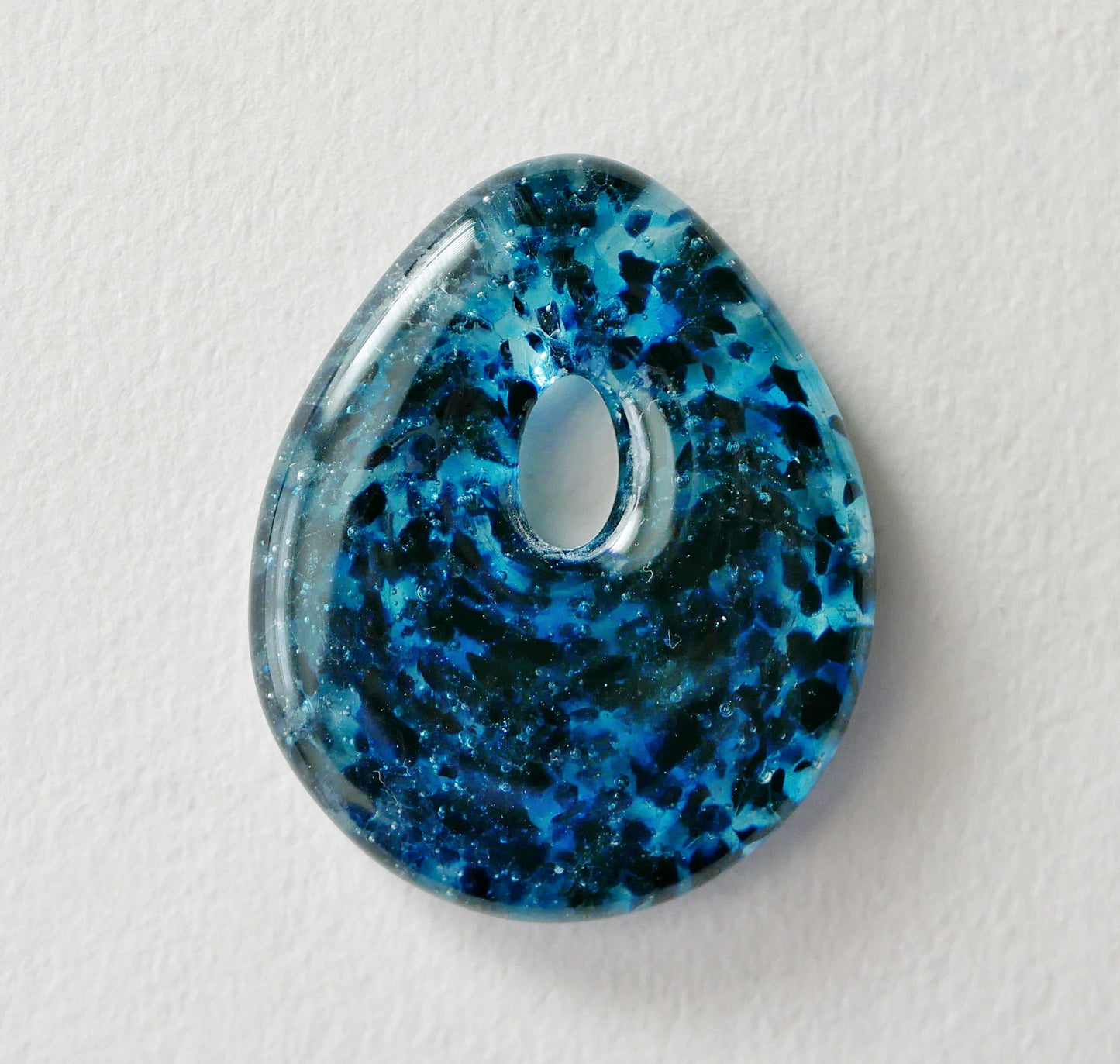 Teardrop Pendant: Mottled Blues (PENDANT ONLY)